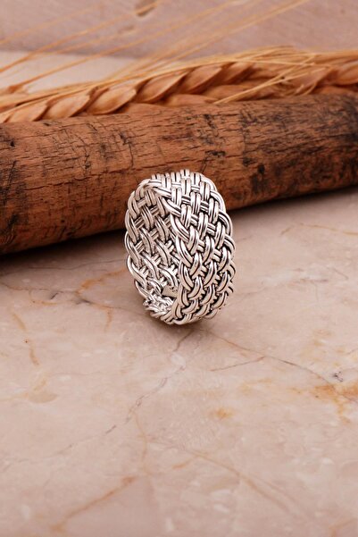 Sümer Telkari Örgü Gümüş Yüzük 3446