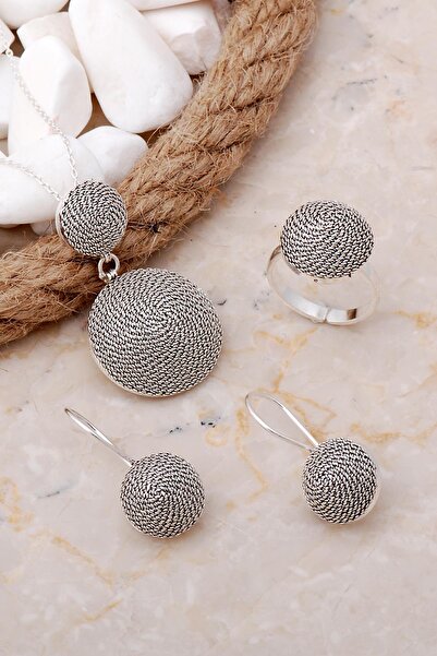 Sümer Telkari Burgu Telkari Elişi Gümüş Set 2556