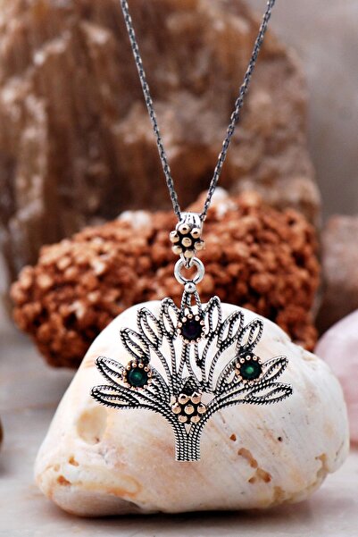 Sümer Telkari Hayat Ağacı Telkari Işlmeli Gümüş Kolye 6762