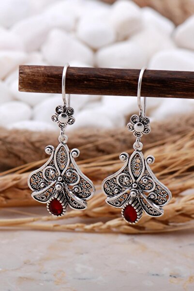 Sümer Telkari Kök Yakut Taşlı Telkari Elişi Gümüş Yüzük 5772