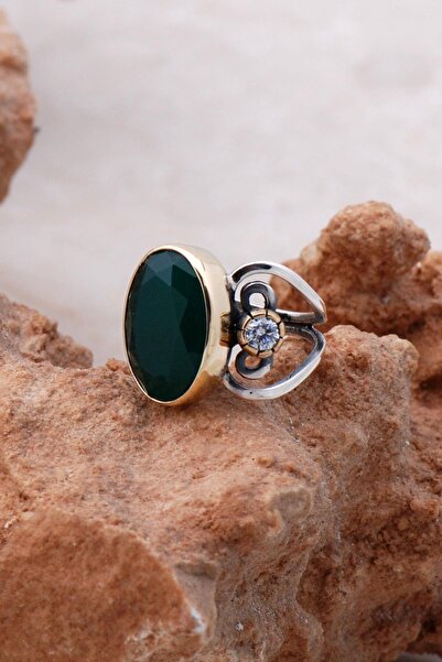 Sümer Telkari Zümrüt Elişi Tasarım Gümüş Yüzük 3082