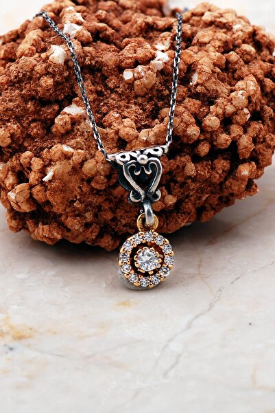 Sümer Telkari Pırlanta Model Tektaş Elişi Gümüş Kolye 7300