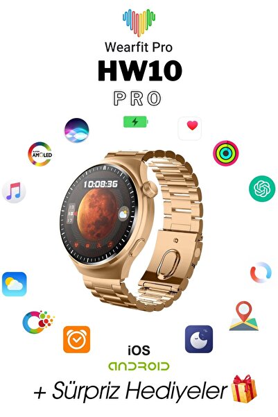 wearfit HW10 Pro 1.52 İnç 38 mm Yuvarlak Amoled Ekran Yapay Zeka Destekli Akı...
