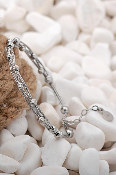 Sümer Telkari Dorika Rodyumlu Örgü 925 Ayar Gümüş Bilezik 02