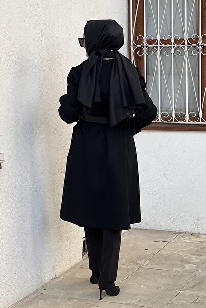 MissWhence Black Stamped Cap - Zipper Detail, Model 36411