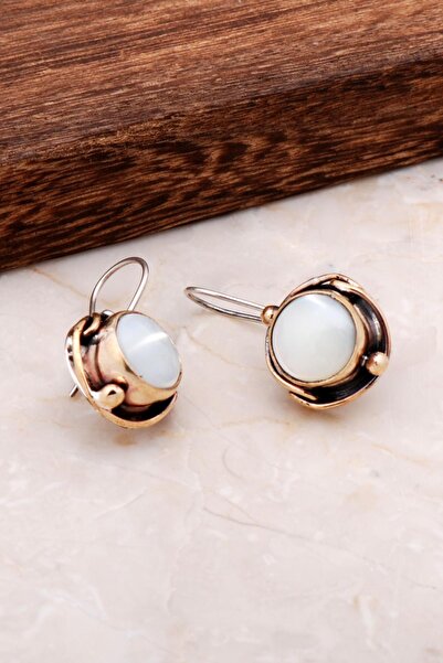 Sümer Telkari Sedef El Yapımı Tasarım Gümüş Küpe 4890