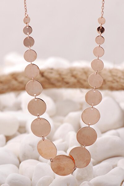 Sümer Telkari Plakalı Tasarım Rose Gümüş Kolye 7465