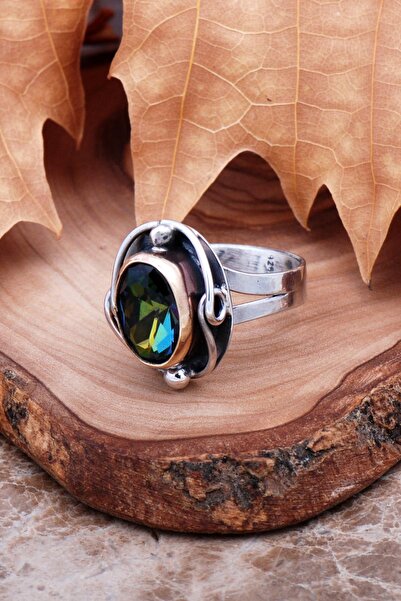 Sümer Telkari Mistik Topaz Elişi Tasarım Gümüş Yüzük 2977