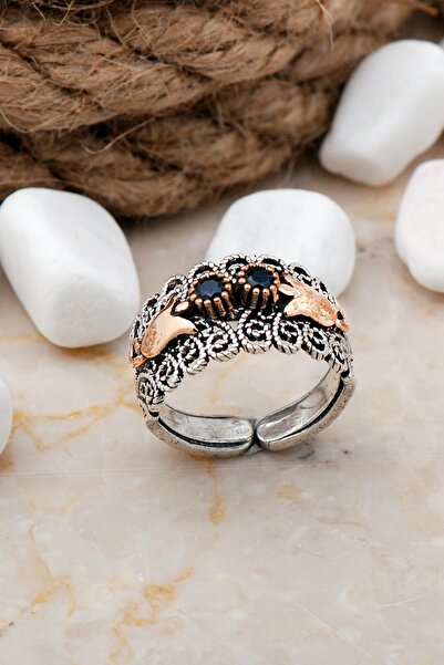 Sümer Telkari Telkari Elişi Taşlı Laleli Gümüş Yüzük 3250