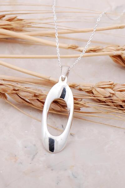 Sümer Telkari Oval Tasarım Gümüş Kolye 7480