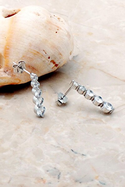 Sümer Telkari Beştaş Rodyumlu Gümüş Küpe 5236