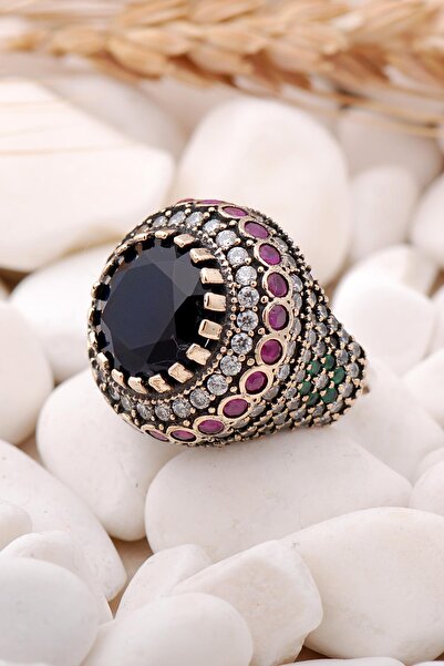 Sümer Telkari Safir Taşlı Elişi Gümüş Yüzük 100