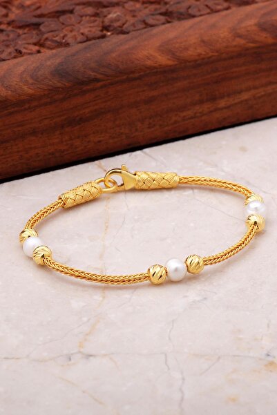 Sümer Telkari Altın Yaldızlı Dorissa Kazaziye Işlemeli Gümüş Bileklik 3525