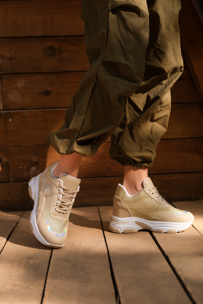 Cananın Pabuçları DNR 410 GİZLİ TOPUK TAŞLI SPOR AYAKKABI