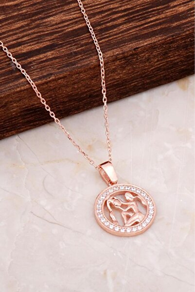 Sümer Telkari Kova Burcu Rose Gümüş Kolye 6691