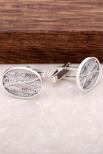 Sümer Telkari TELKARİ İŞLEMELİ GÜMÜŞ KOL DÜĞMESİ 17