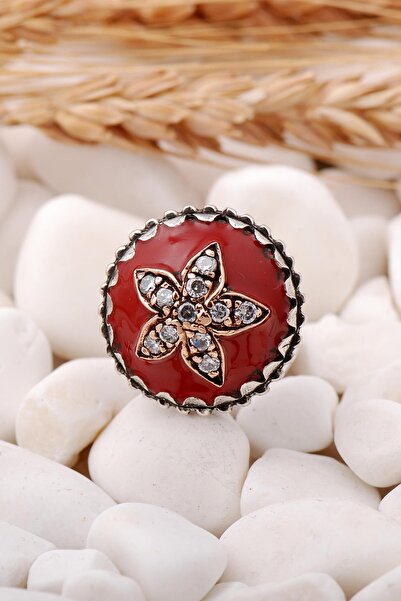 Sümer Telkari Mineli Elişi Gümüş Yüzük 145