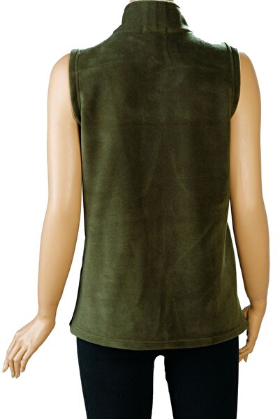 Giyimde Evrim Kadın Haki Polar Yelek