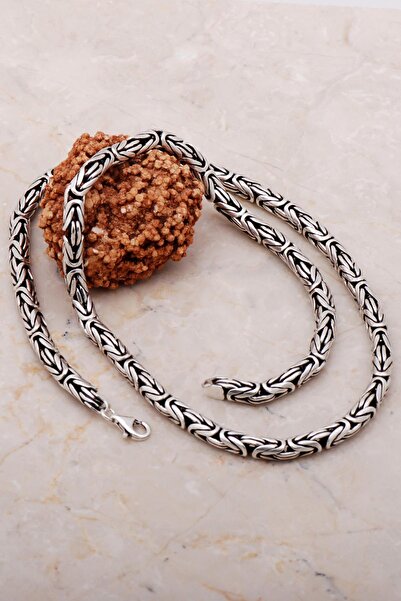 Sümer Telkari Kral Zincir 5 Mm 65 Cm Elişi Gümüş Erkek Zincir Kolye 7642