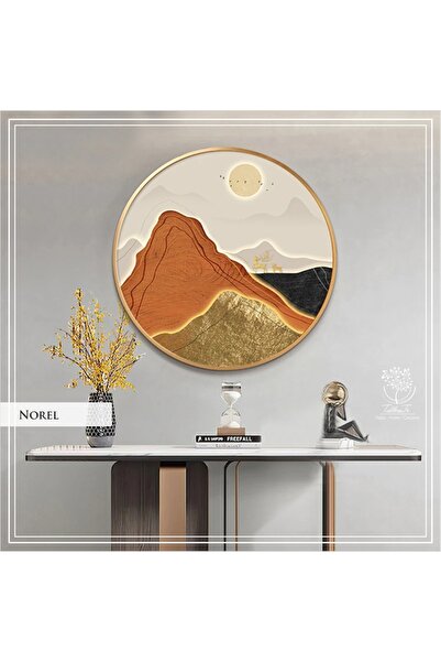 Tablomtr Metal Çerçeveli Gerçek Camlı Yuvarlak TabloNorelB Tekli