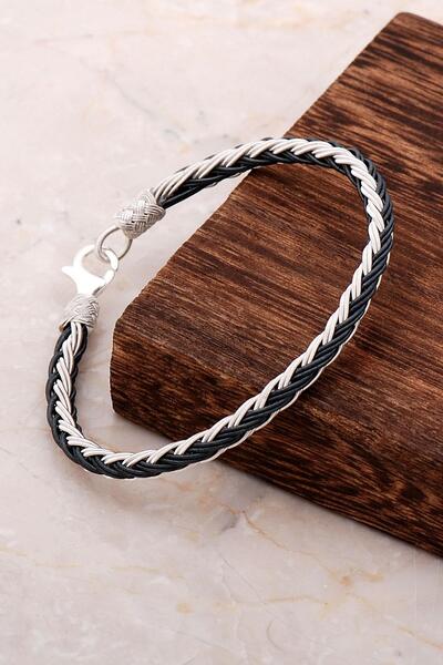 Sümer Telkari Kazaziye Işlemeli El Sarması Gümüş Erkek Bileklik 3271