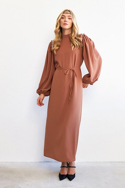 VAVİNOR Φόρεμα Nova Camel Shoulder Detail