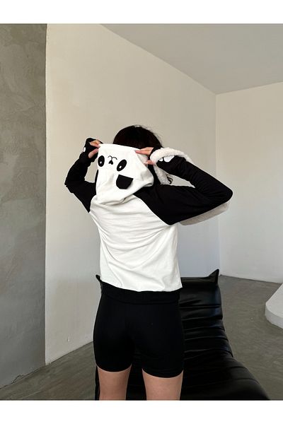 Gezen Çorap Thermal Inside Raised Fleece Panda Sweatshirt - Flexible and Comfortable Quality
