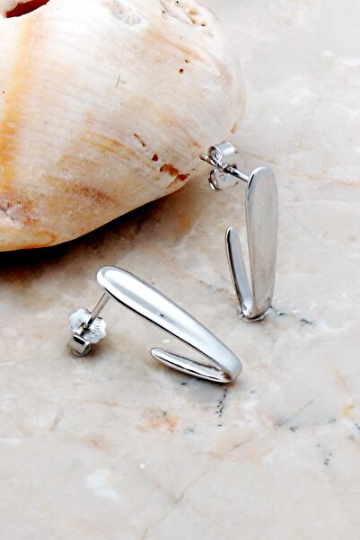 Sümer Telkari Yılan Model Rodyumlu Gümüş Küpe