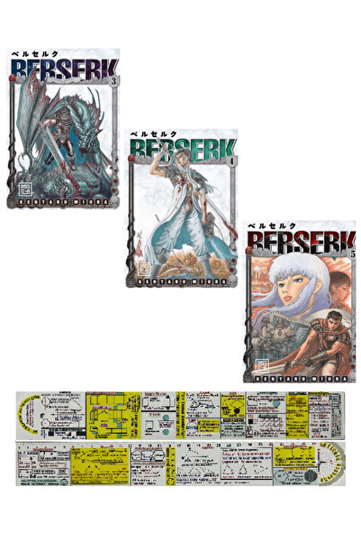 Destek Yayınları Berserk 3-4-5. Ciltler Manga Seti Kentaro Miura + Mat. Öğret...