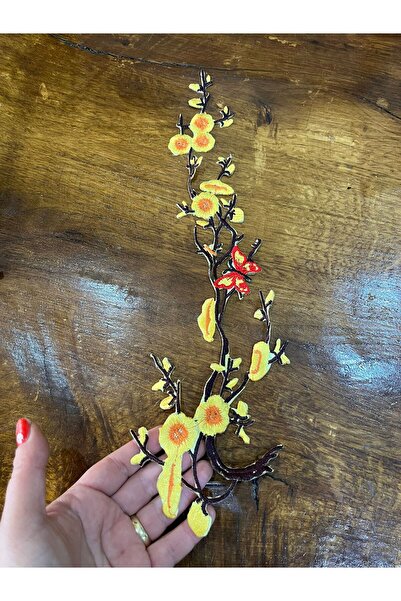 Gönülden Tasarım 36X13 см вишивка жовта весняна гілка герб аплікація