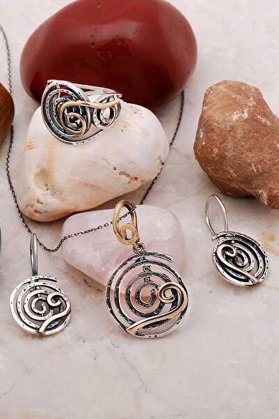 Sümer Telkari Sarma Elişi Tasarım Gümüş Set 2092