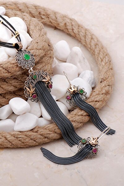 Sümer Telkari Telkari Elişi Püsküllü Gümüş Set 2478