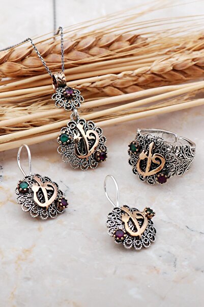 Sümer Telkari Elif Vav Telkari Elişi Gümüş Set 2371