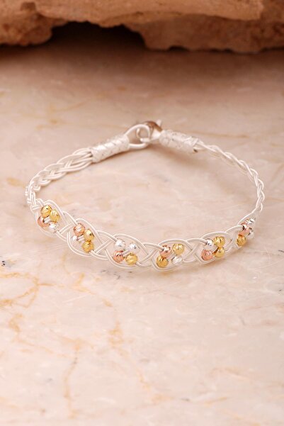 Sümer Telkari Kazaziye İşlemeli Elişi Renkli Dorissa Gümüş Bileklik 4397