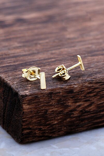 Sümer Telkari I Harfi Altın Kaplama Gümüş Küpe 5968