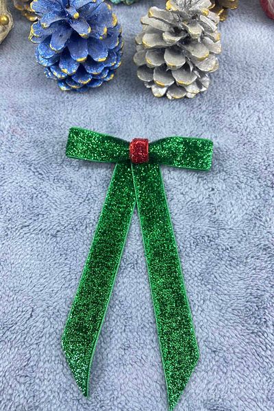 Hobigram Πράσινο Glitter Χειροποίητο - Πρωτοχρονιάτικο Concept Hair Clip Organization Girl's Collet Barrette