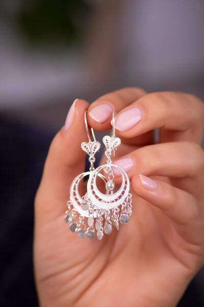 Sümer Telkari Telkari Işlemeli Sallantılı Gümüş Küpe 4937