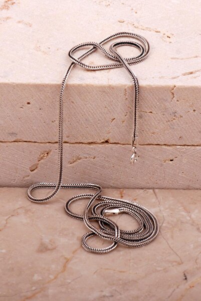 Sümer Telkari 55 Cm El Sarması Oksitli Gümüş Zincir Kolye 60