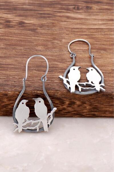 Sümer Telkari Güvercin Tasarım Elişi Gümüş Küpe 2604