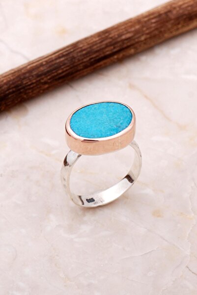 Sümer Telkari Turkuaz Elişi Trend Tasarım Gümüş Yüzük 3049