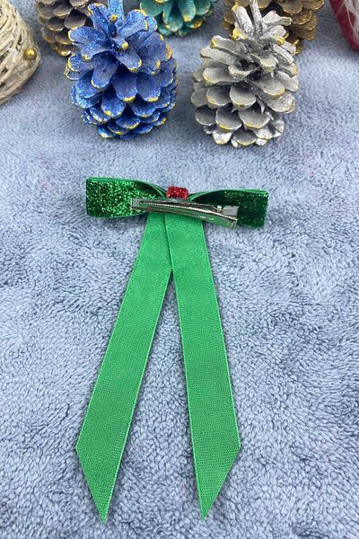 Hobigram Πράσινο Glitter Χειροποίητο - Πρωτοχρονιάτικο Concept Hair Clip Organization Girl's Collet Barrette