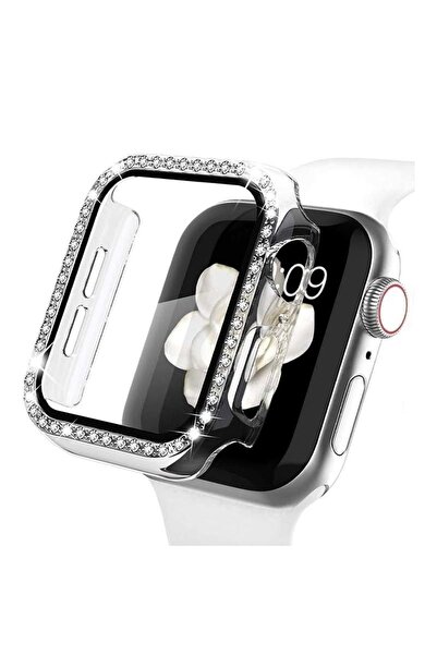 Alstrap Watch Seri 10 42mm Uyumlu Zarif Elmas Taşlı Kasa ve Ekran Koruyucu