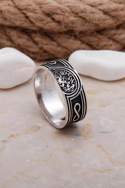 Sümer Telkari Sonsuz Aşk Temalı Elişi Gümüş Erkek Alyans 10