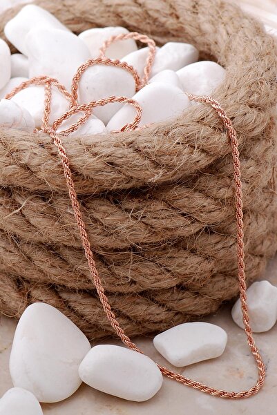 Sümer Telkari İtalyan Burgu 50 Cm Rose Gümüş Zincir Kolye 225