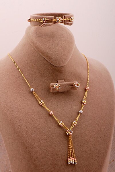 Sümer Telkari Tasarım Renkli Dorissa Toplu Gümüş Set 2730