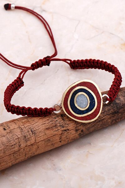 Sümer Telkari Mozaik Işlemeli Renkli Gümüş Makrome Bileklik 4275