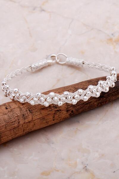 Sümer Telkari Kazaziye İşlemeli Elişi Dorika 1000 Ayar Gümüş Bileklik 4283