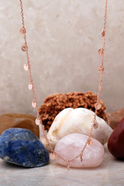 Sümer Telkari Pullu Rose Gümüş Choker Kolye 7242