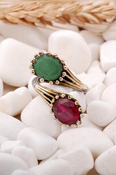 Sümer Telkari Çift Başlıklı Tasarım Gümüş Yüzük 168