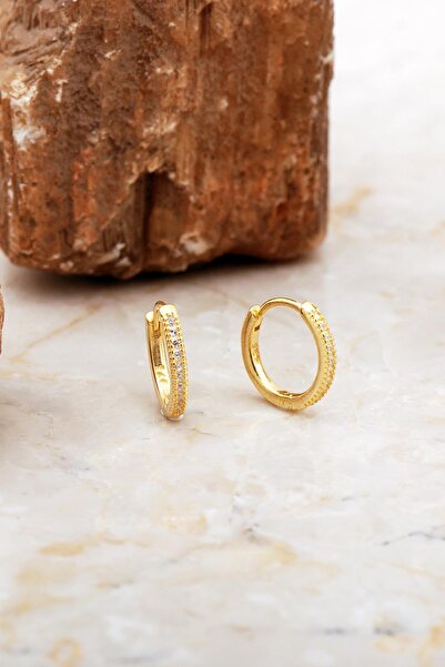 Sümer Telkari 13 Mm Altın Kaplama Gümüş Halka Küpe 7019